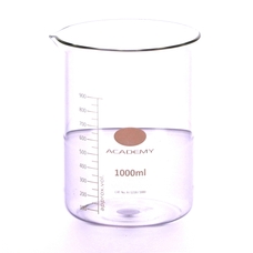 Academy Glass Beaker, Squat Form: 1000ml - Pack of 6